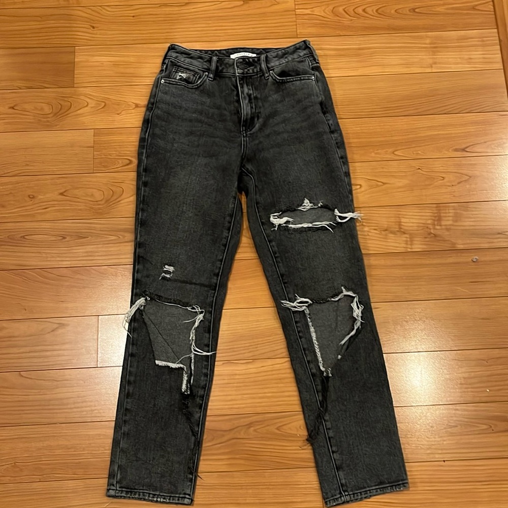 Pacsun Black destroyed denim Mom Jean